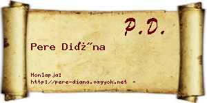 Pere Diána névjegykártya